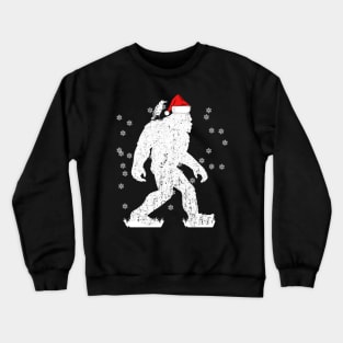 Bigfoot Santa Claus Bigfoot and raven Sasquatch Christmas Gift Crewneck Sweatshirt